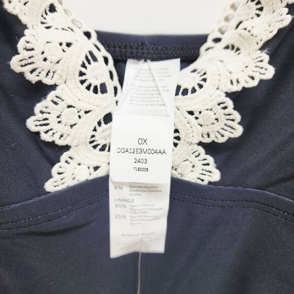 Cupshe Womens Black One-Piece Swimsuit Lace Trim Adjustable Straps Size Size 0X - Picture 2 of 6